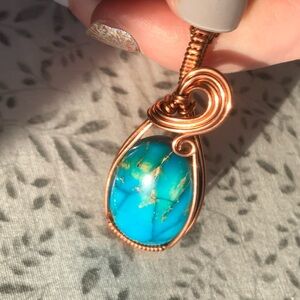 Blue copper necklace